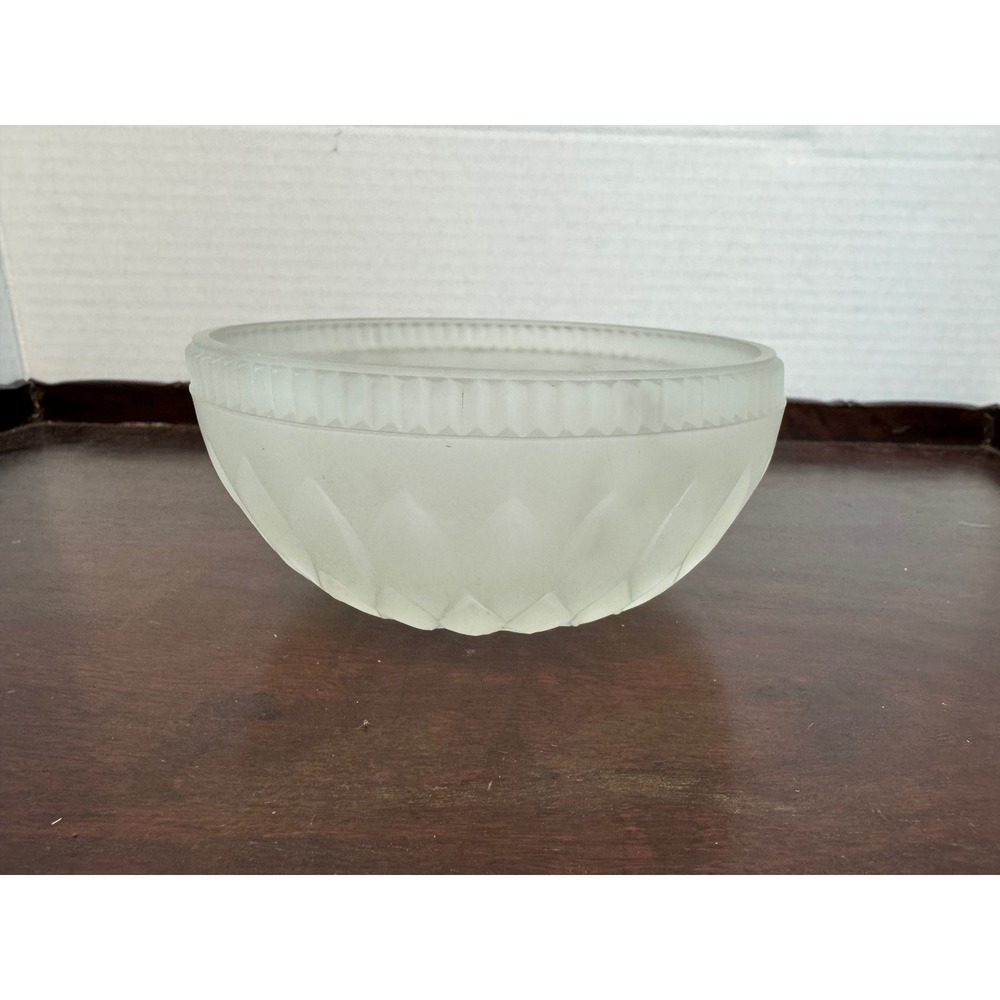 Vintage Indiana Glass Mount Vernon Clear Frost White Satin Fairy Lamp Base